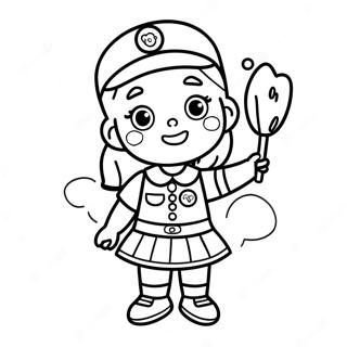 Brownie Girl Scout In Uniform Coloring Page 56474-45063