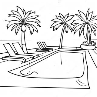 Colorful Poolside Scene Coloring Page 5647-4620