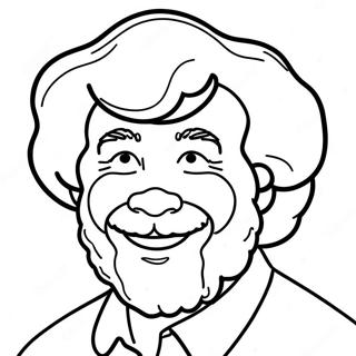 Bob Ross Coloring Pages