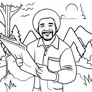 Bob Ross Coloring Page 56483-45071