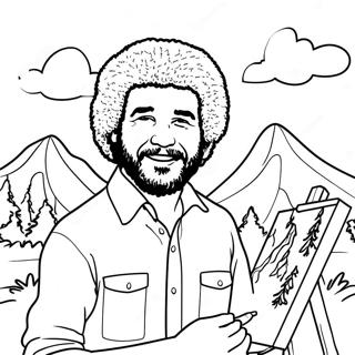 Bob Ross Coloring Page 56483-45072