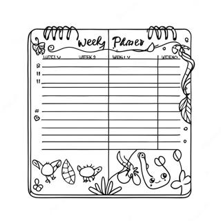 Cute Weekly Planner Coloring Page 56494-45077