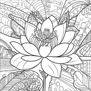 Lotus Flower Intricate Coloring Page 56503-45093