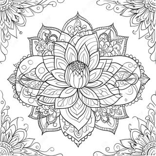 Lotus Flower Intricate Coloring Page 56503-45094