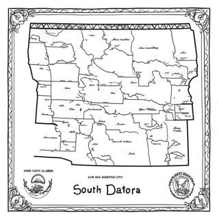 South Dakota State Map Coloring Page 56523-45104