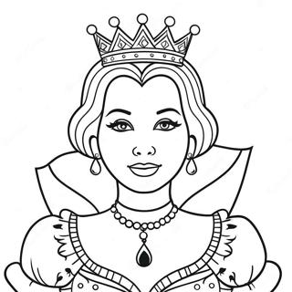 Elegant Queen Of Hearts Coloring Page 56534-45115