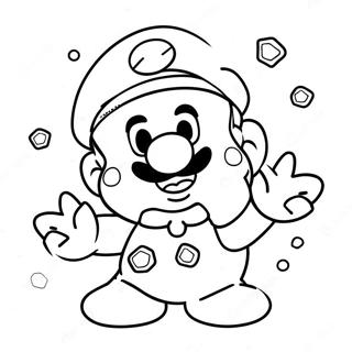 Cute Ice Mario With Snowflakes Coloring Page 56544-45124