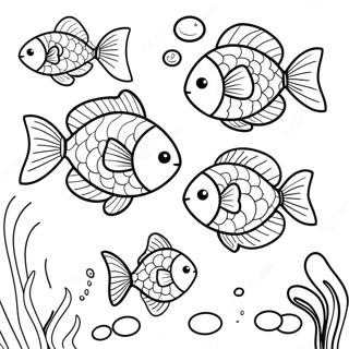 Underwater Scene With Colorful Fish Coloring Page 5656-4629