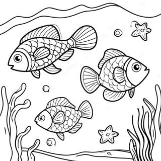 Underwater Scene With Colorful Fish Coloring Page 5656-4630