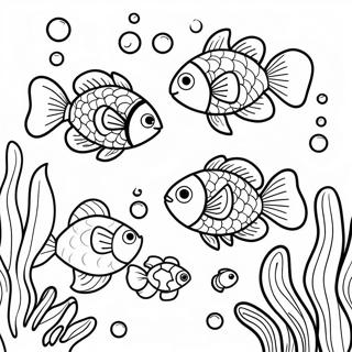 Underwater Scene With Colorful Fish Coloring Page 5656-4631