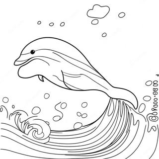 Majestic Dolphin Jumping Through Waves Coloring Page 5657-4622