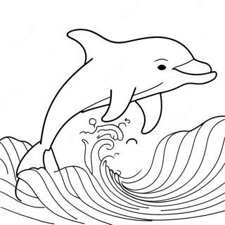 Majestic Dolphin Jumping Through Waves Coloring Page 5657-4623