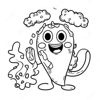 Spicy Hot Cheetos Cartoon Character Coloring Page 56594-45162