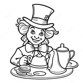 Mad Hatter Tea Party Coloring Page 56603-45166