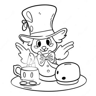 Mad Hatter Tea Party Coloring Page 56603-45168