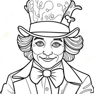 Whimsical Mad Hatter Coloring Page 56604-45170