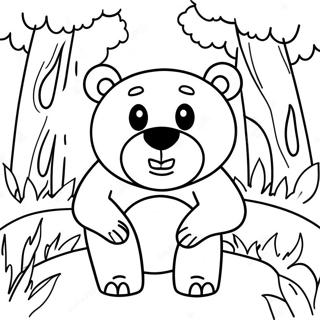 Ferocious Bear In The Forest Coloring Page 56644-45201