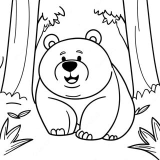 Ferocious Bear In The Forest Coloring Page 56644-45202