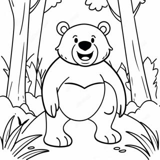 Ferocious Bear In The Forest Coloring Page 56644-45203