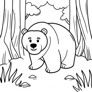 Ferocious Bear In The Forest Coloring Page 56644-45204