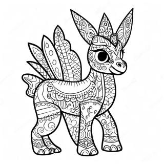 Colorful Alebrije With Patterns Coloring Page 56674-45225