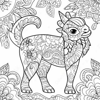 Colorful Alebrije With Patterns Coloring Page 56674-45226