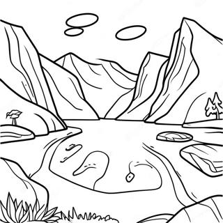 Norway Fjord With Mountains Coloring Page 56694-45238