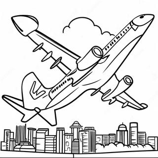 Colorful Southwest Airlines Plane Coloring Page 56704-45249