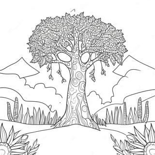 Pointillism Nature Scene Coloring Page 56713-45258