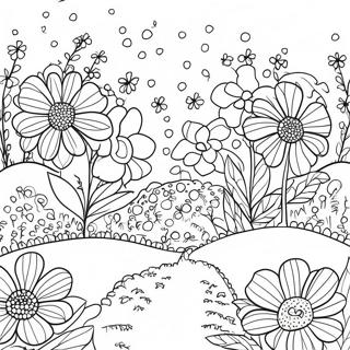 Pointillism Flower Garden Coloring Page 56714-45254