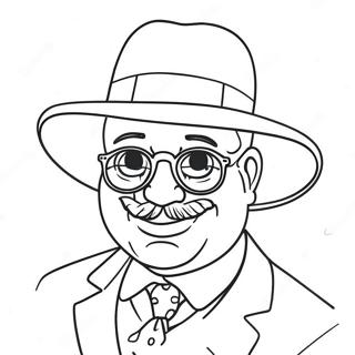 Funny Papa With Hat Coloring Page 56724-45261