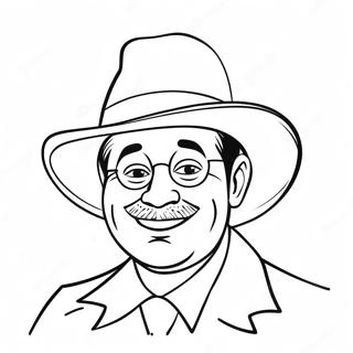 Funny Papa With Hat Coloring Page 56724-45262