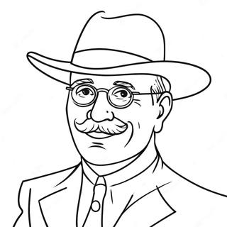 Funny Papa With Hat Coloring Page 56724-45263