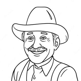 Funny Papa With Hat Coloring Page 56724-45264