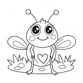 Cute Love Bug With Heart Coloring Page 56744-45281