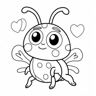 Cute Love Bug With Heart Coloring Page 56744-45283