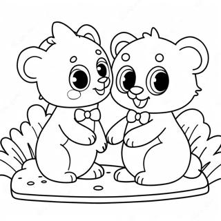 Adorable Fluvsies Playing Together Coloring Page 56754-45290