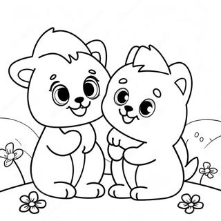 Adorable Fluvsies Playing Together Coloring Page 56754-45291