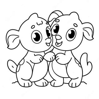 Adorable Fluvsies Playing Together Coloring Page 56754-45292