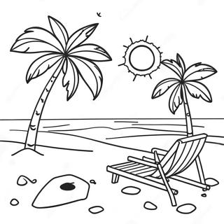 Paradise Beach Scene Coloring Page 56763-45295