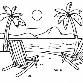 Paradise Beach Scene Coloring Page 56763-45296