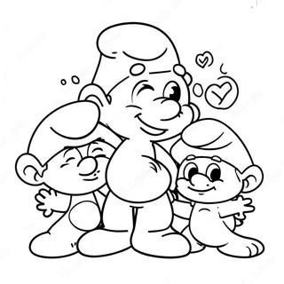 Happy Smurf Playing With Friends Coloring Page 5677-4640