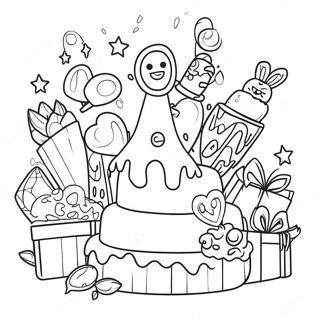 Fortnite Birthday Celebration Coloring Page 56833-45345