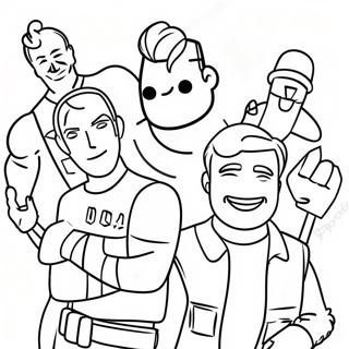 Epic Fortnite Characters Birthday Coloring Page 56834-45354