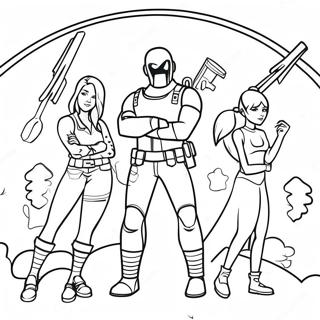 Epic Fortnite Characters Birthday Coloring Page 56834-45355