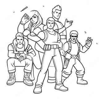 Epic Fortnite Characters Birthday Coloring Page 56834-45356