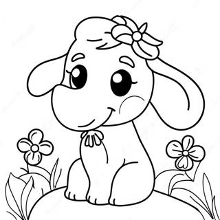 Cute Ella With Flowers Coloring Page 56864-45378