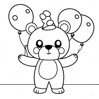 Cute Roblox Bear With Balloons Coloring Page 56874-45385