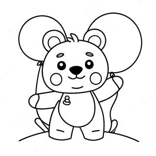 Cute Roblox Bear With Balloons Coloring Page 56874-45386