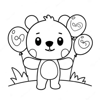 Cute Roblox Bear With Balloons Coloring Page 56874-45388